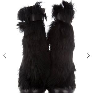 Gucci Leather Fur Trim Boots